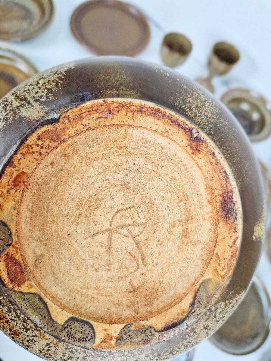 Vintage Arts and Craft Pottery Tableware Set by Gert De Rijk, 1976, Set of 22