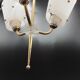 3-light chandelier in brass and plastic, 1960