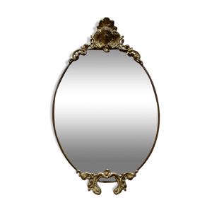 Miroir ancien ovale à crète en