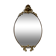 Antique oval brass crest mirror, 41x26 cm