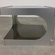 Side table space age aluminum smoked glass, end of sofa 1970