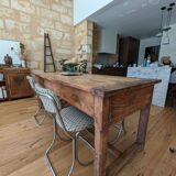 Old farmhouse table in solid elm
