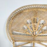 Rattan headboard decoration peacock tail