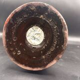 Carved wood amphora vase varnished