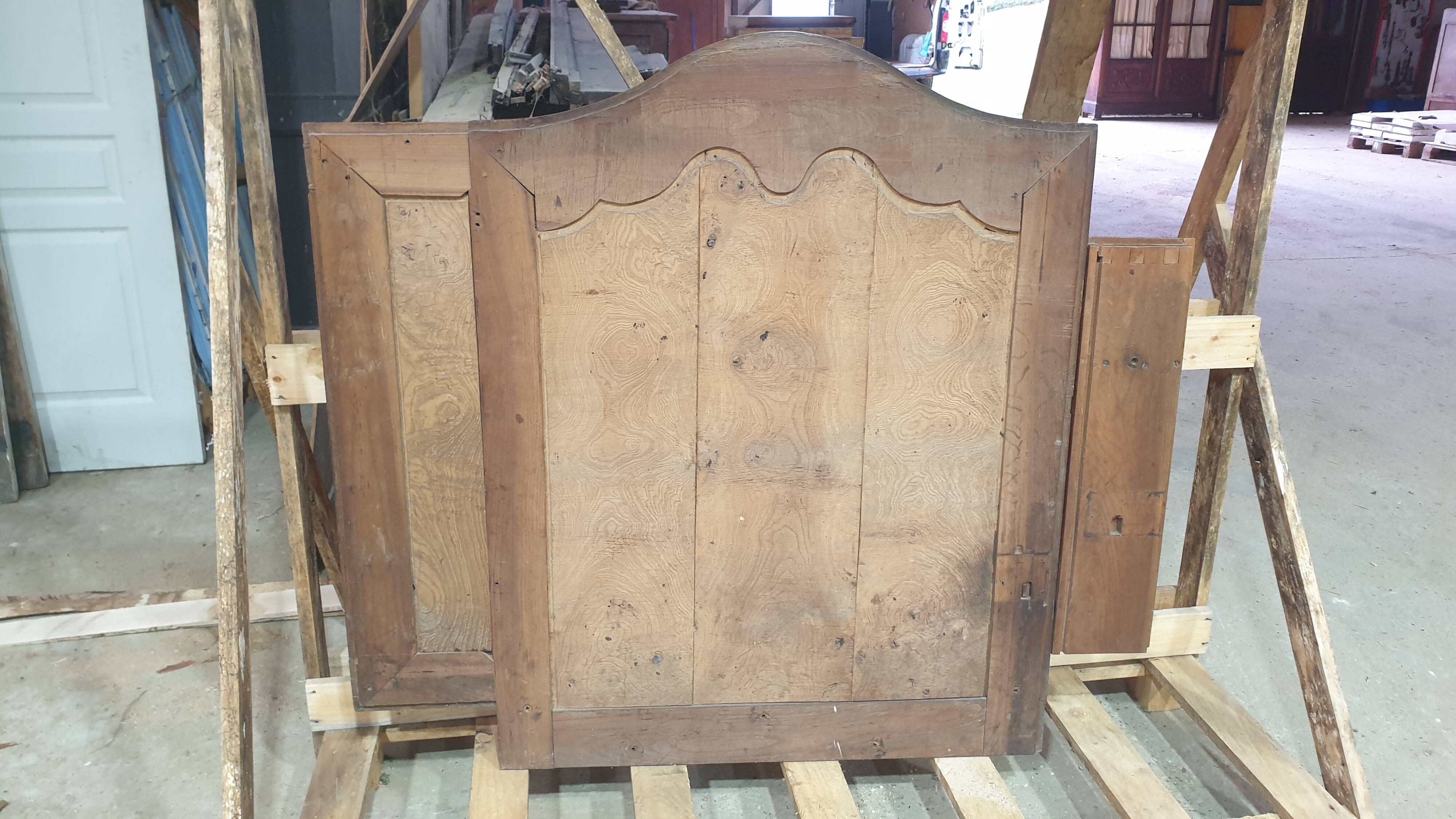 Elm and elm burl headboard - late 19th century