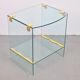 Vintage Regency Brass and Glass Side Table, 1970s