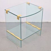 Vintage Regency Brass and Glass Side Table, 1970s
