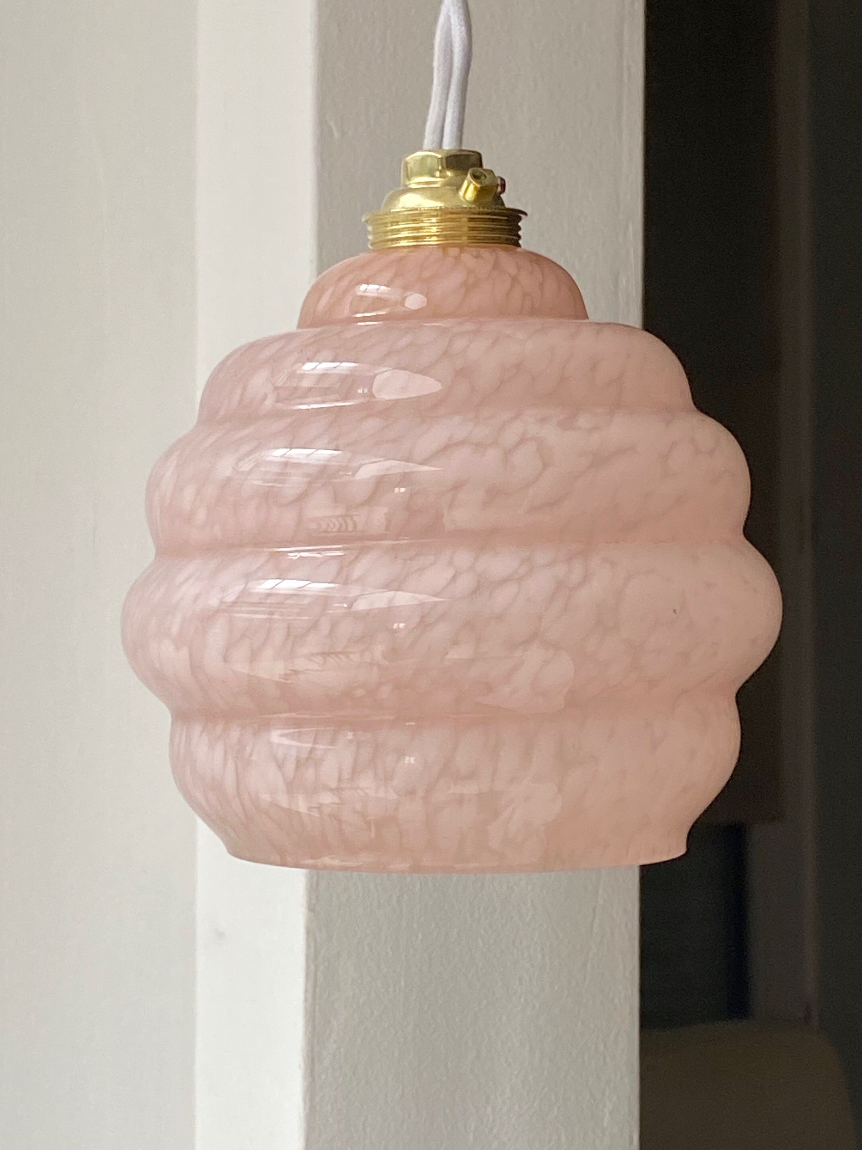 Clichy Glass Art Deco hanging lamp
