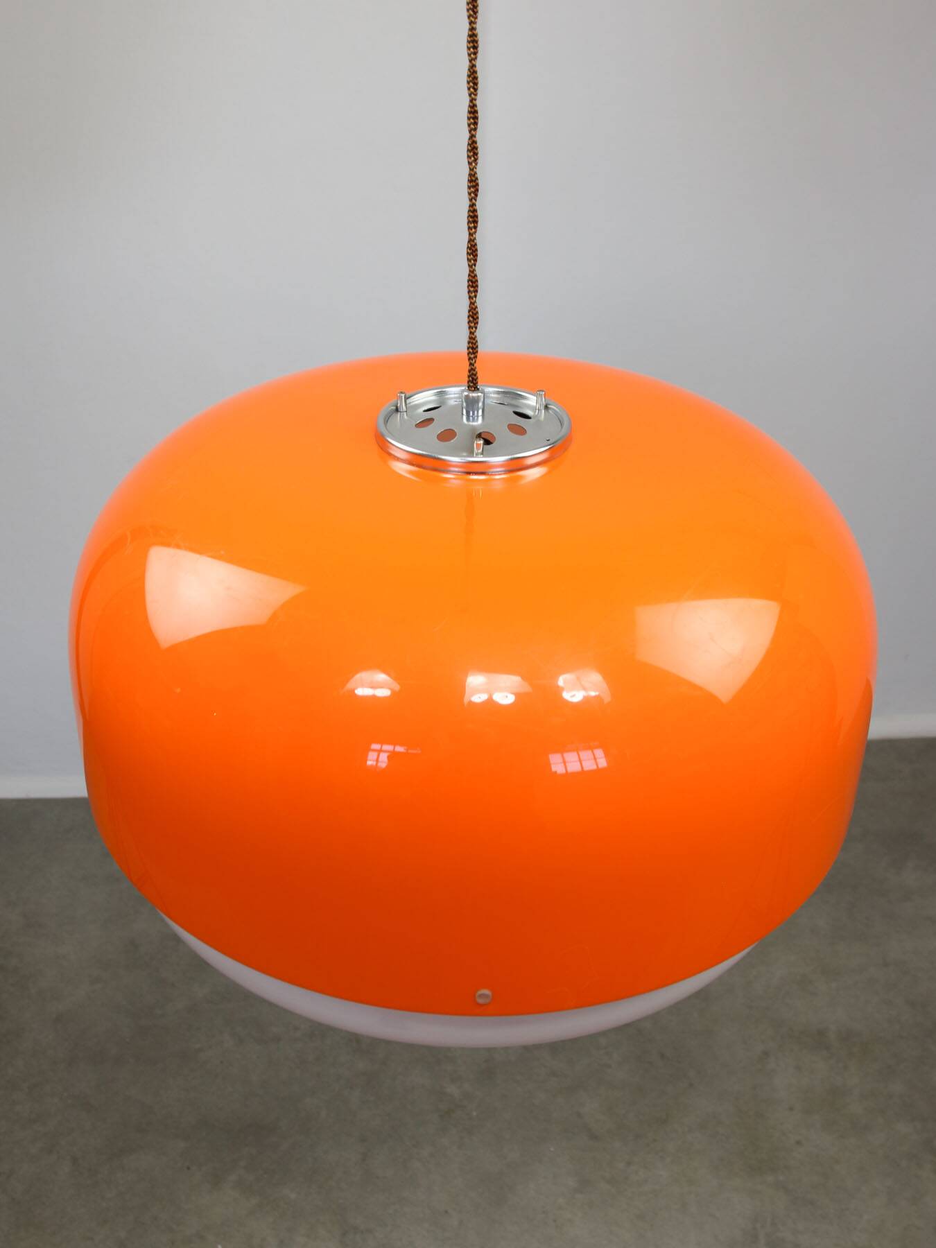Rare XXL Orange Medusa Pendant Lamp from Guzzini, 1970s