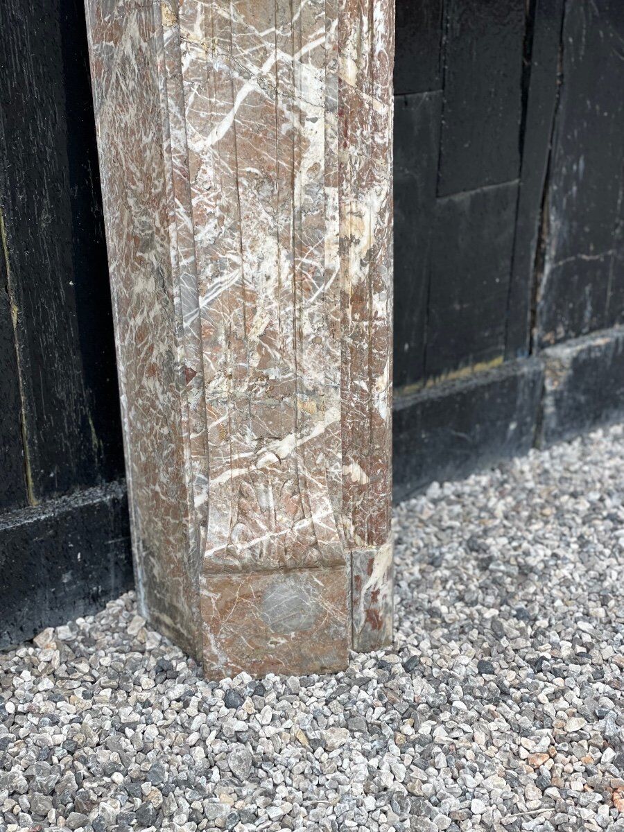 Fireplace Regency In Grey Marble Of The Ardennes, XVIIIth Century