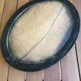 Romantic oval mirror with embossed roses