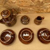 Antique PRUSZKOW Ceramic Brown & Gold Vintage Tea Service #B279