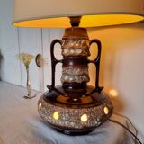 French ceramic lamp from the 70s with the "Fat Lava" technique and