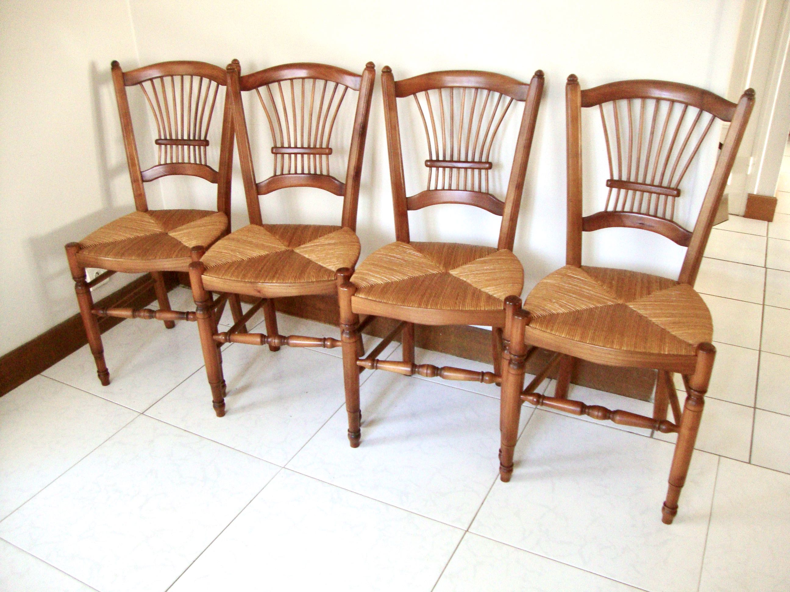 4 hand-stitched chairs 70s