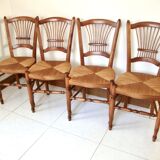 4 hand-stitched chairs 70s