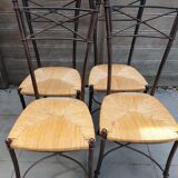 Set of 4 wrought iron chairs and mulching