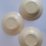 Set of 3 vintage old soup plates