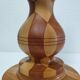 Lampe en bois tourné et incrustation de bois vintage