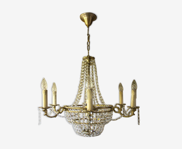 Lustre avec pampilles en verre