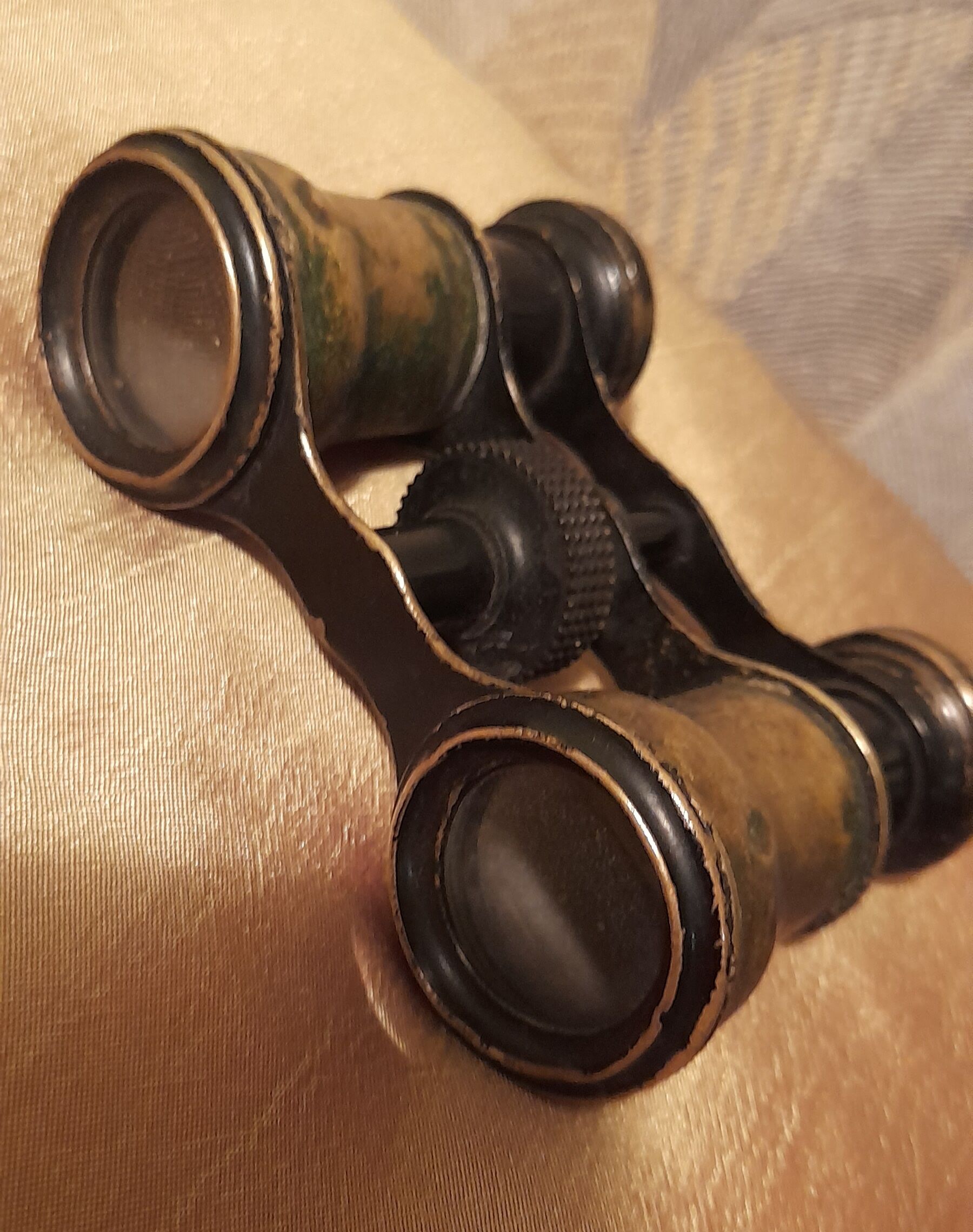 Theatre binoculars, Opera glasses, brass, vintage