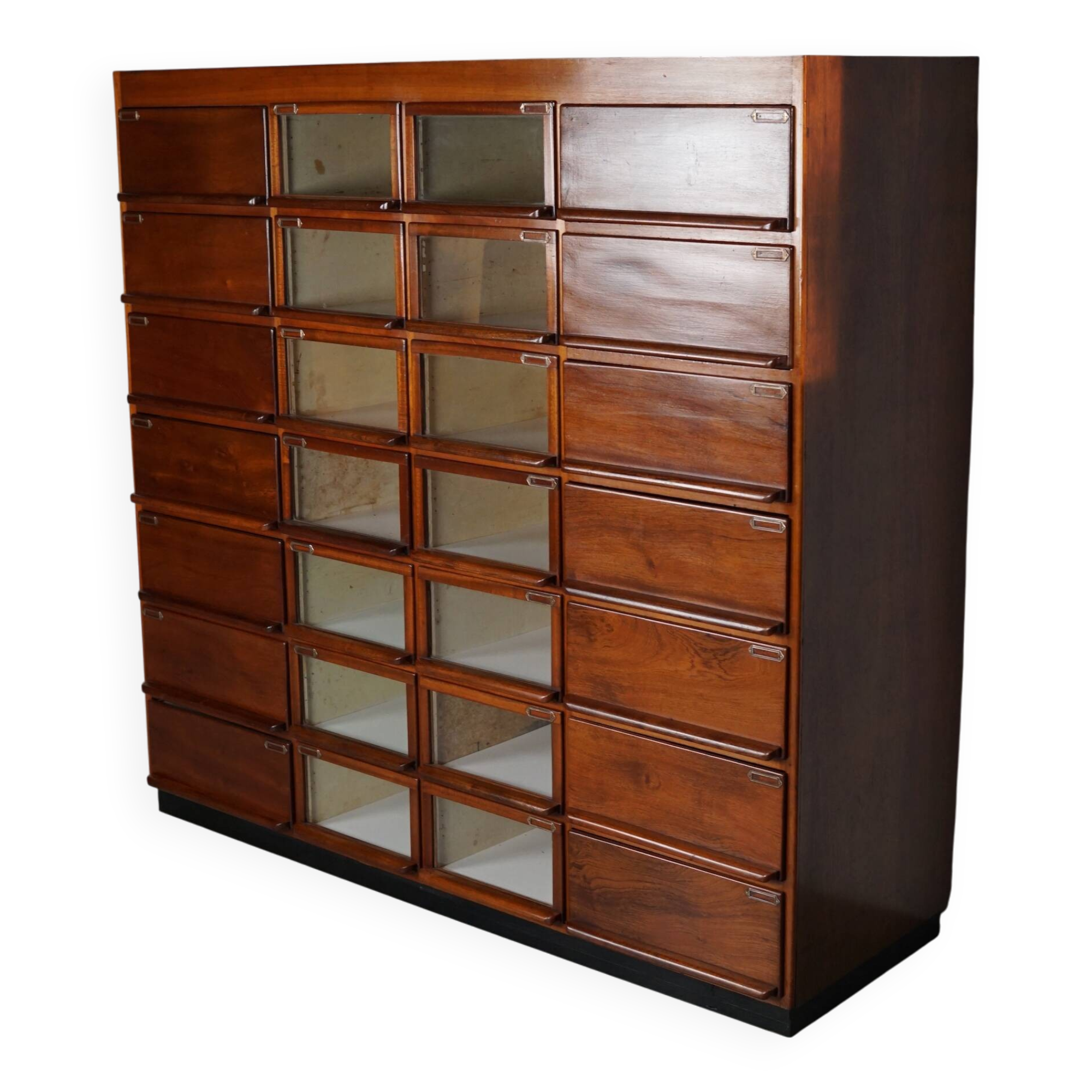Vintage dutch hardwood haberdashery shop cabinet, 1930s