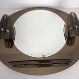 Lupi Cristal Luxor mirror with 2 integrated wall lights and shelf
