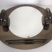 Lupi Crystal Luxor Mirror with 2 integrated wall lights and shelf
