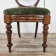Four solid wood chairs with fabric seats, late 19th century