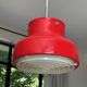 Red bumling pendant light - 70s suede