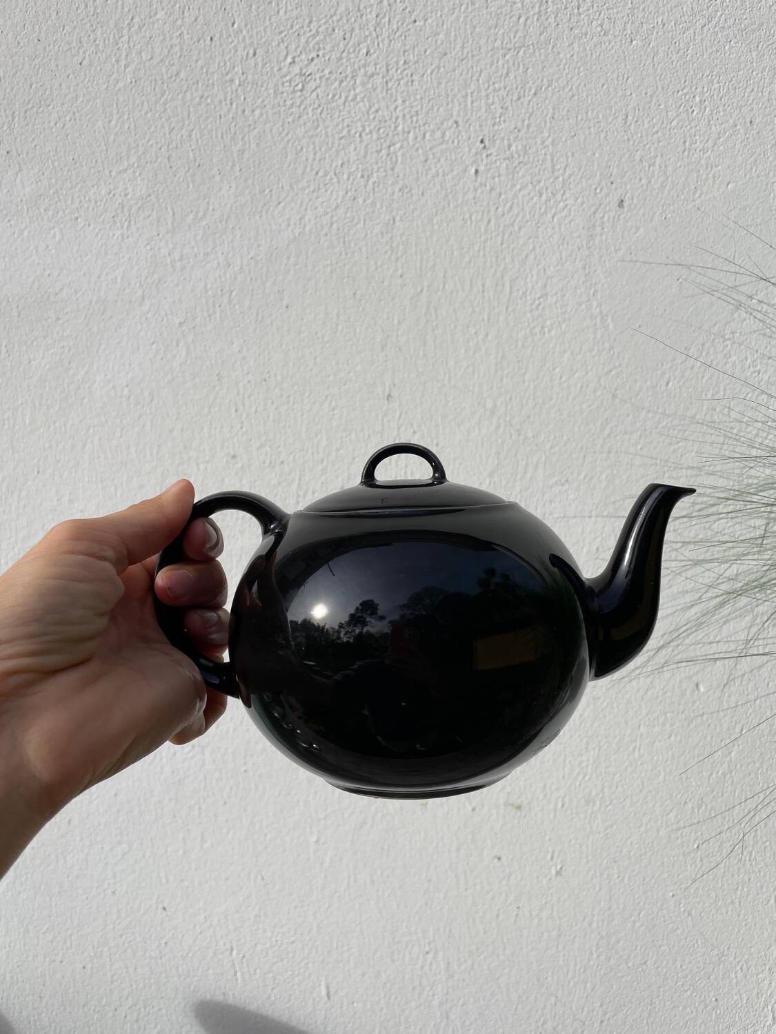 Black fine porcelain teapot