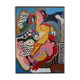 Cubist painting in colored acrylic "Sexual kiss"