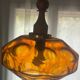 Vintage glass and teak suspension