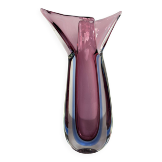 Vase en verre Murano Sommerso violet