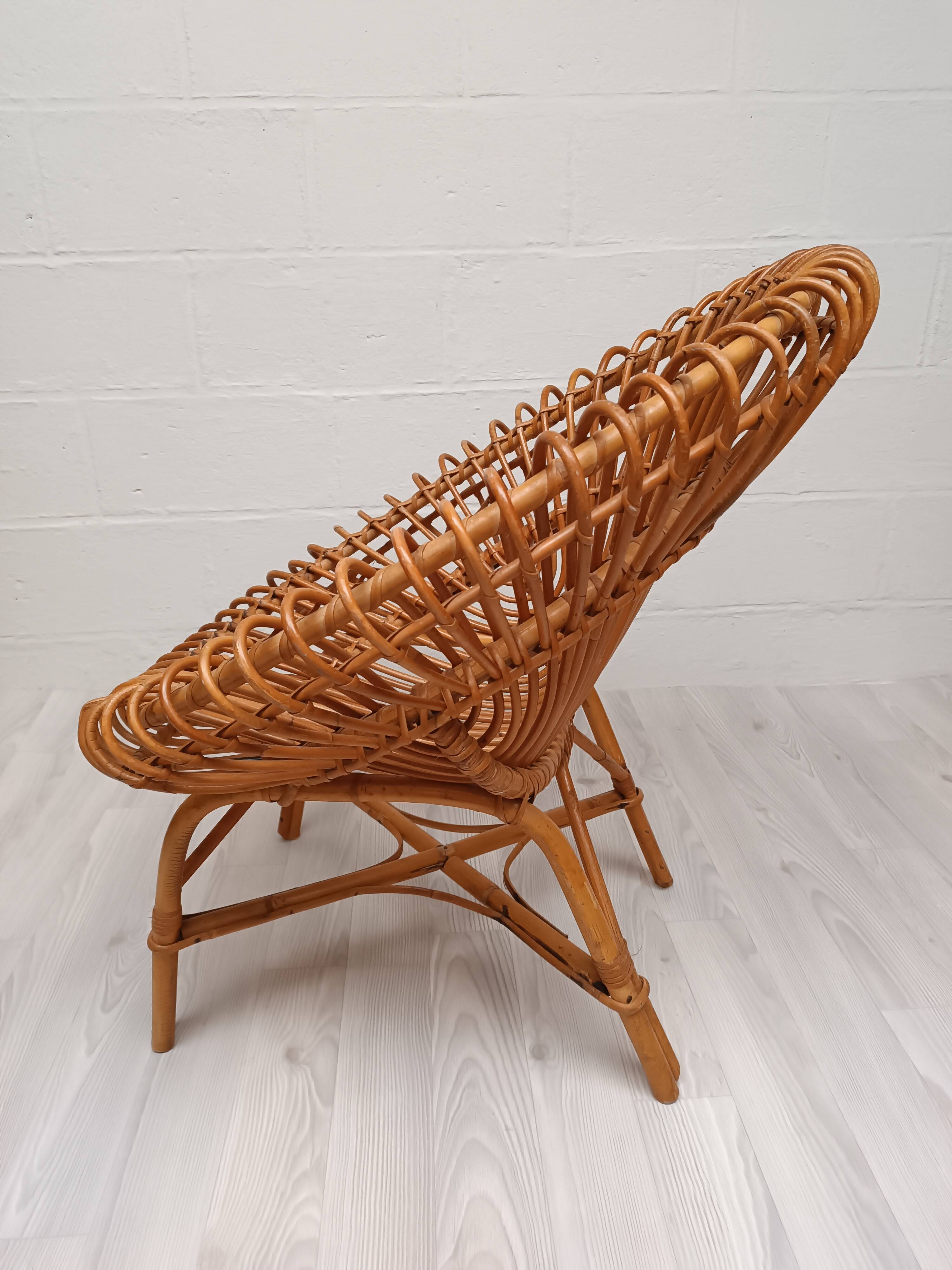 Vintage rattan armchair 1960