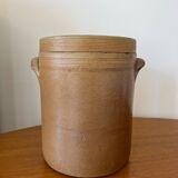 Stoneware mustard pot with lid