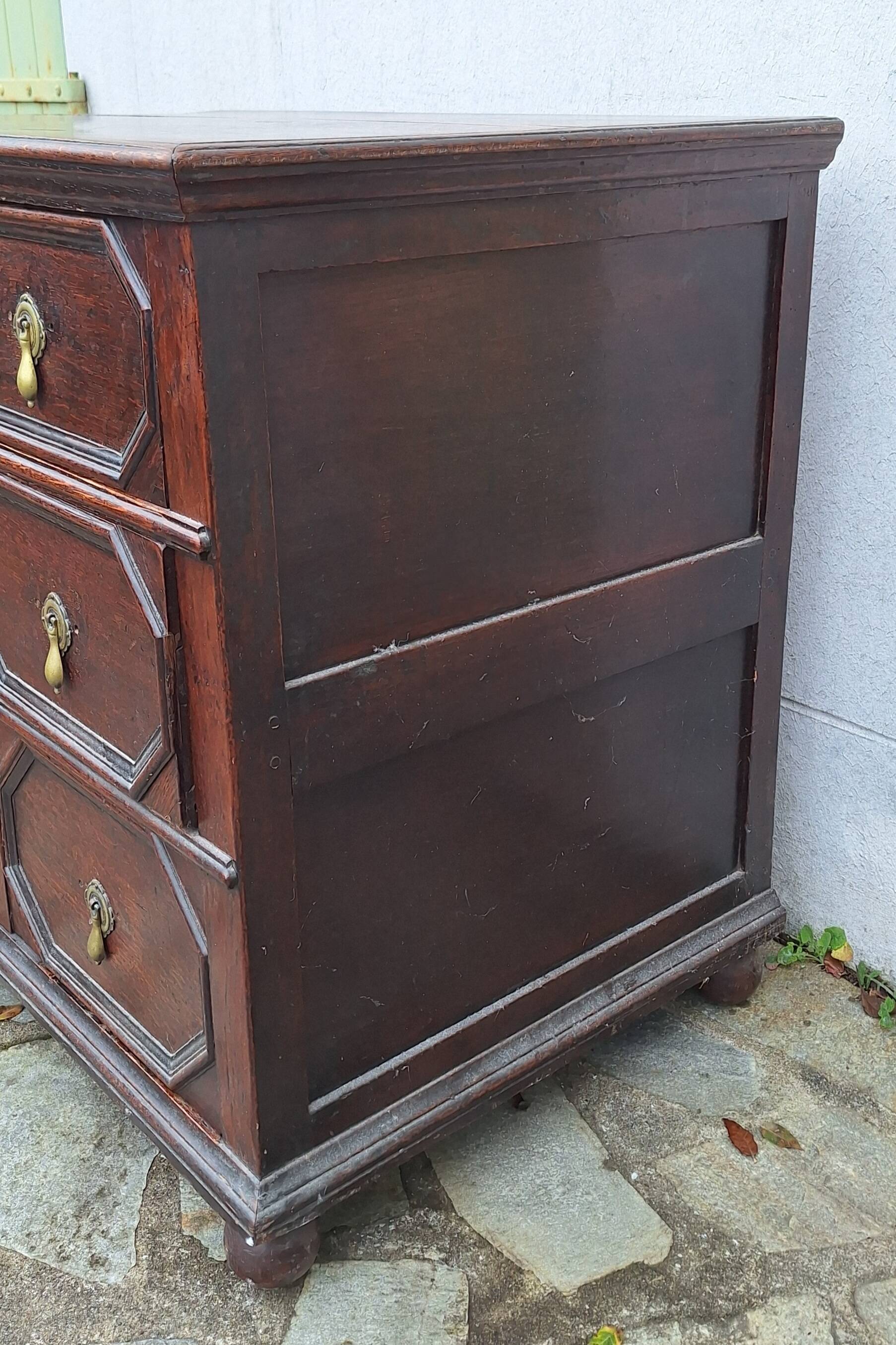 Jacobean style wooden chest of drawers
