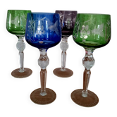 4 Nachtmann crystal Romer glasses from the 1970s/80s.
