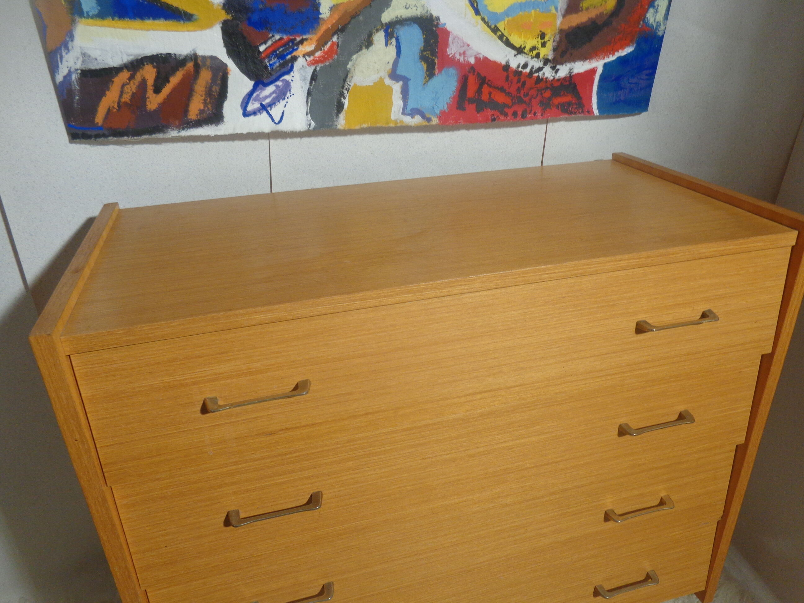 Chest of drawers vintage from the 60s in light wood