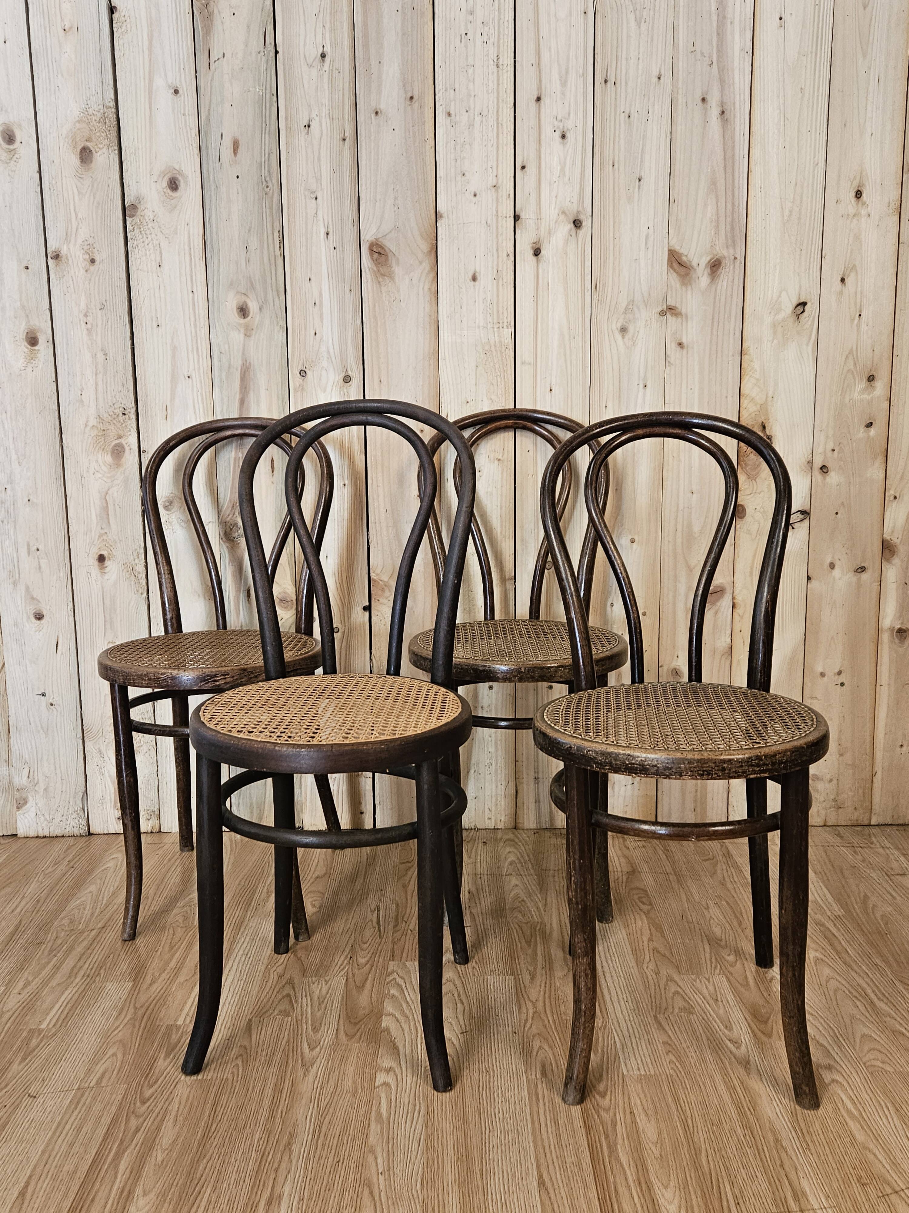 Series of 4 bistro chairs n°18 Fischel