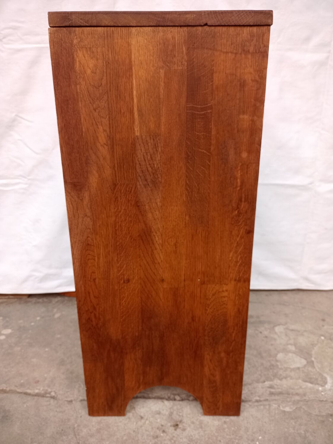 Bedside table in wooden slats