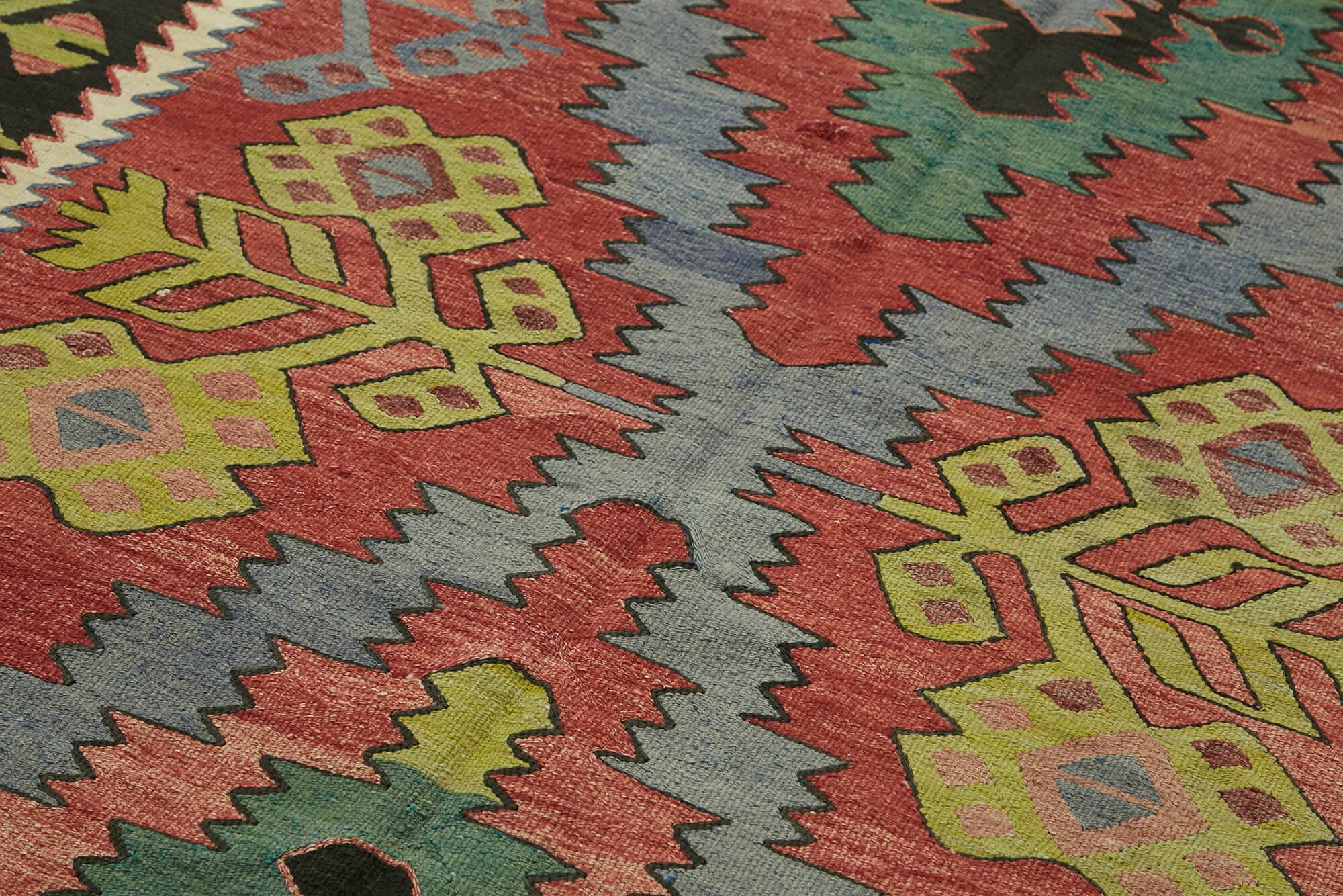 Turkish Handmade Vintage Anatolian Kilim 143 cm x 300 cm