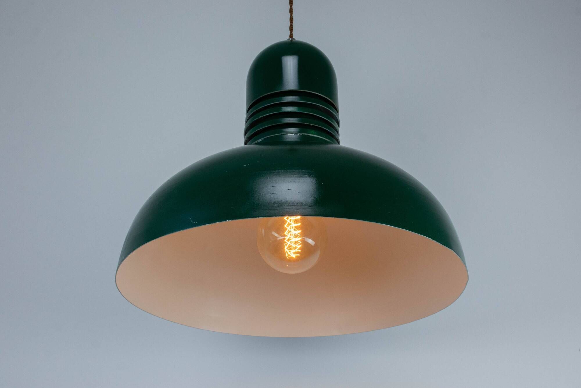 Green Vintage Industrial Metal Green Lamp produced by Sijaj Hrastnik