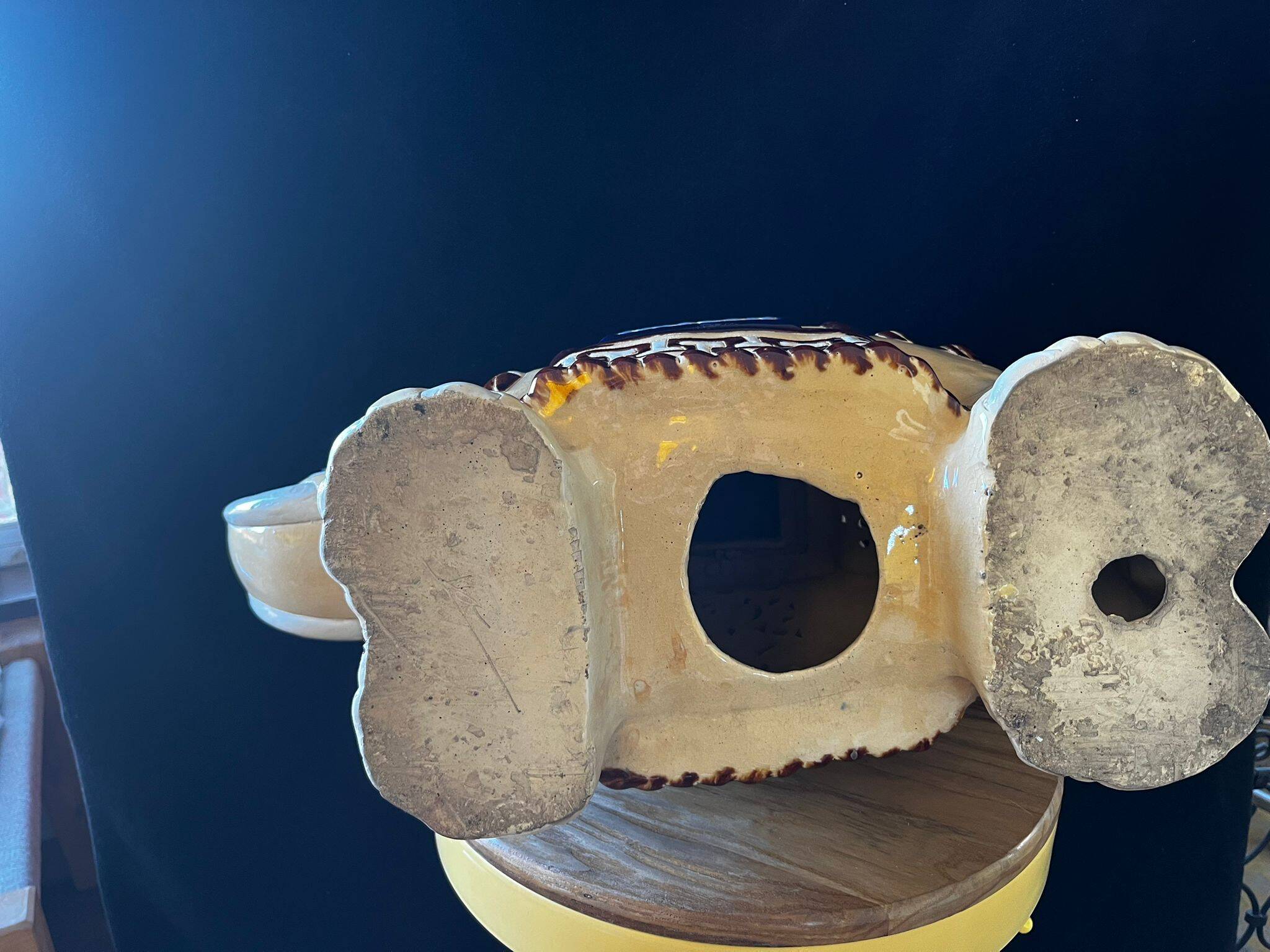 Elephant plant pot ceramic 1970s - xl - blue -