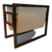 Porte-revues/journaux en palissandre et toile, par Kai Kristiansen pour Sika Furnitures, années 1960