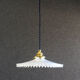 Suspension in white opaline crenellated edges with new cable and new brass socket