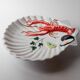 Vintage ceramic serving dish from the 1980s, hand-painted lobster design.