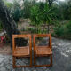 Chaises pliantes bois et cannage