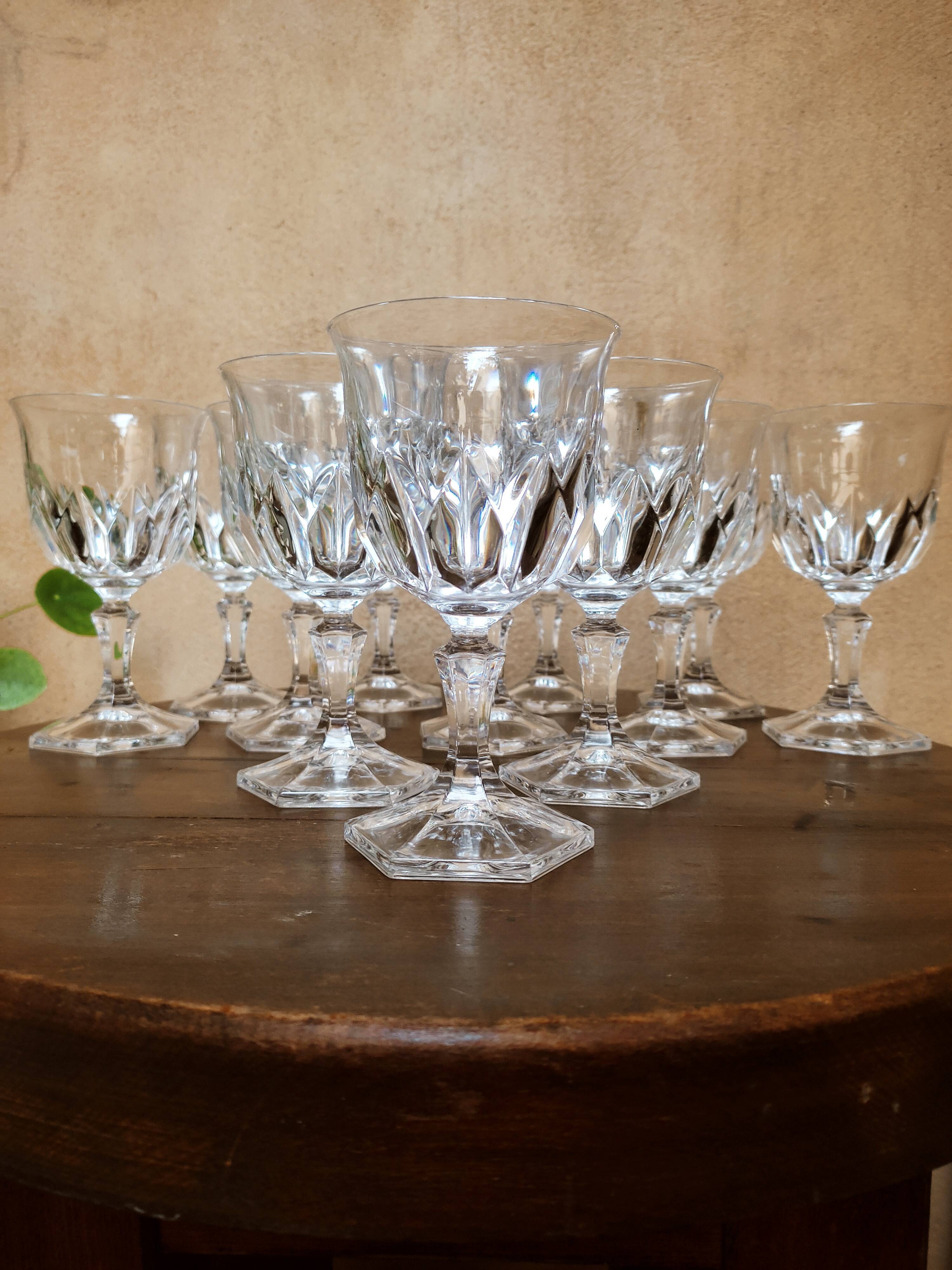 12 crystal water glasses Chaumont model
