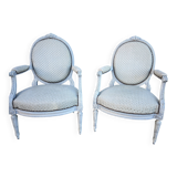 Pair of Louis XVI style armchairs