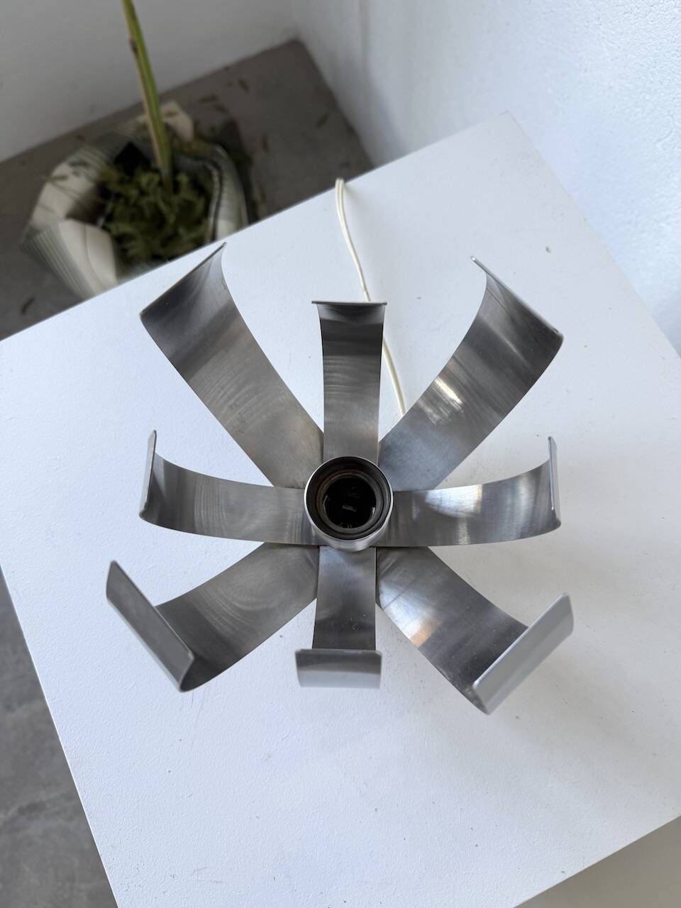 Oxar space age chrome flower wall light